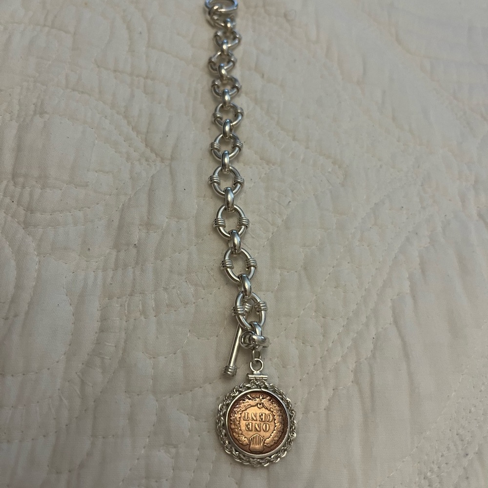 925 silver bracelet coin pendant